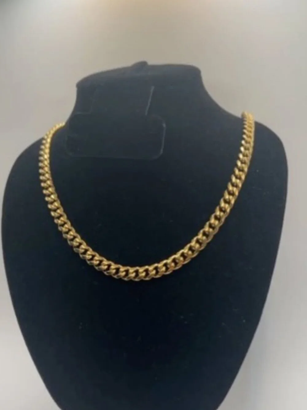 Miami Cuban Link Chain 7mm 20 Inch Real Gold Stainless Steel Plated Solid Mens